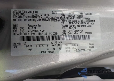 2014 Ford Focus Titanium from USA, damaged, VIN 1FADP3N22EL253809